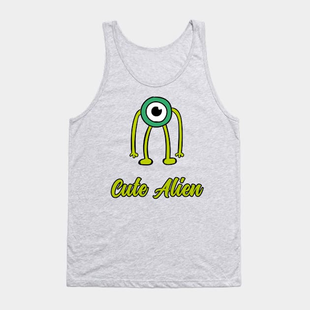 Cute Alien Tank Top by vladocar